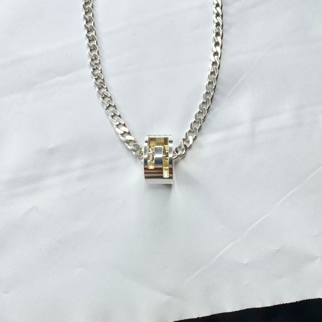GUCCI グッチ　カットアウト　Gリング 喜平 ネックレス シルバー925