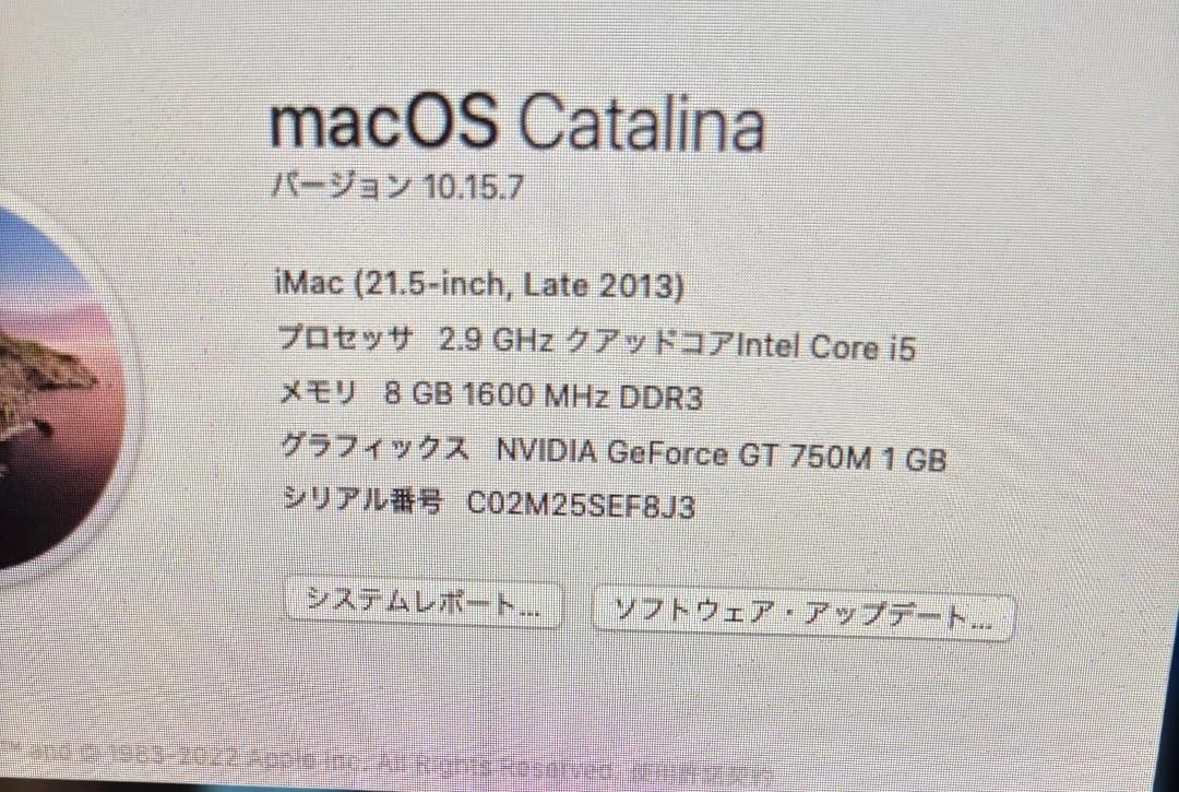 iMac (21.5-inch, Late 2013) 本体