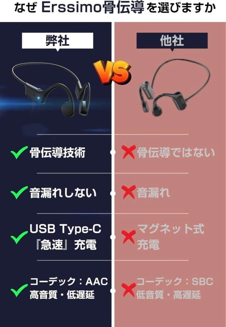 骨伝導イヤホン bluetooth ワイヤレスイヤホン ペアリング 黒 軽量