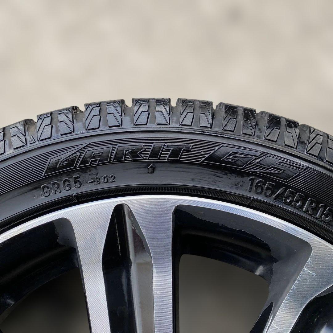 中古バリ溝トーヨースタッドレスセット165/55R15 ウェイク、タント