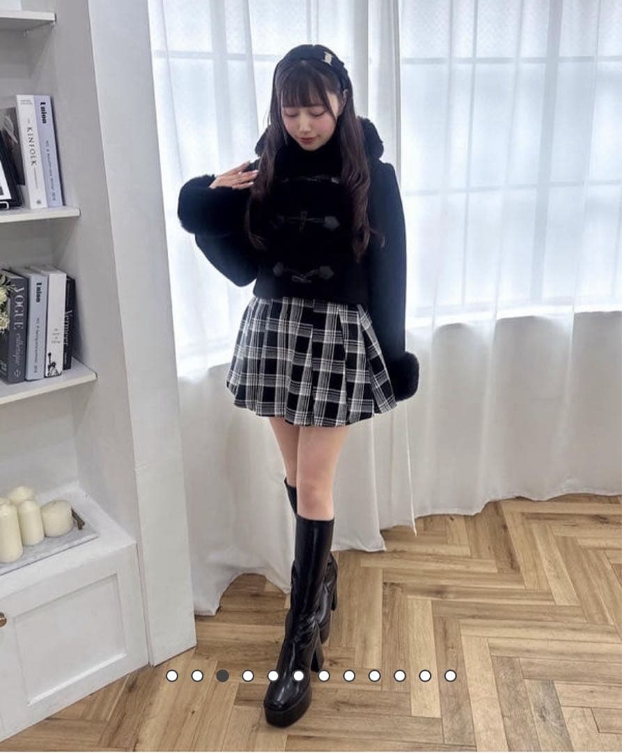 【翌日発送】evelyn ショートダッフルコート　ブラック