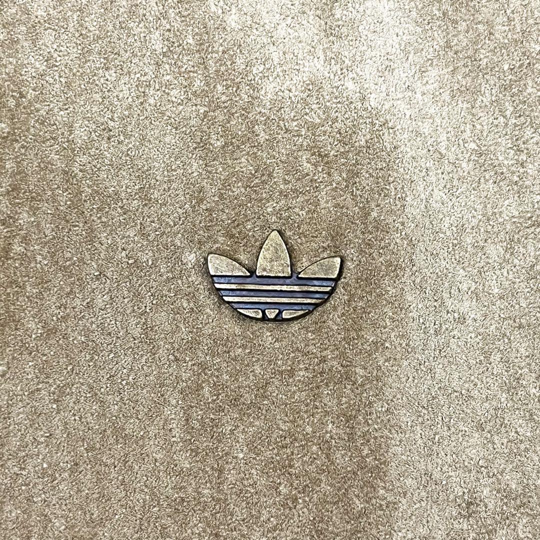 超希少 美品 アディダス レザー ニット 切替 ジャケット メタルロゴ 00s