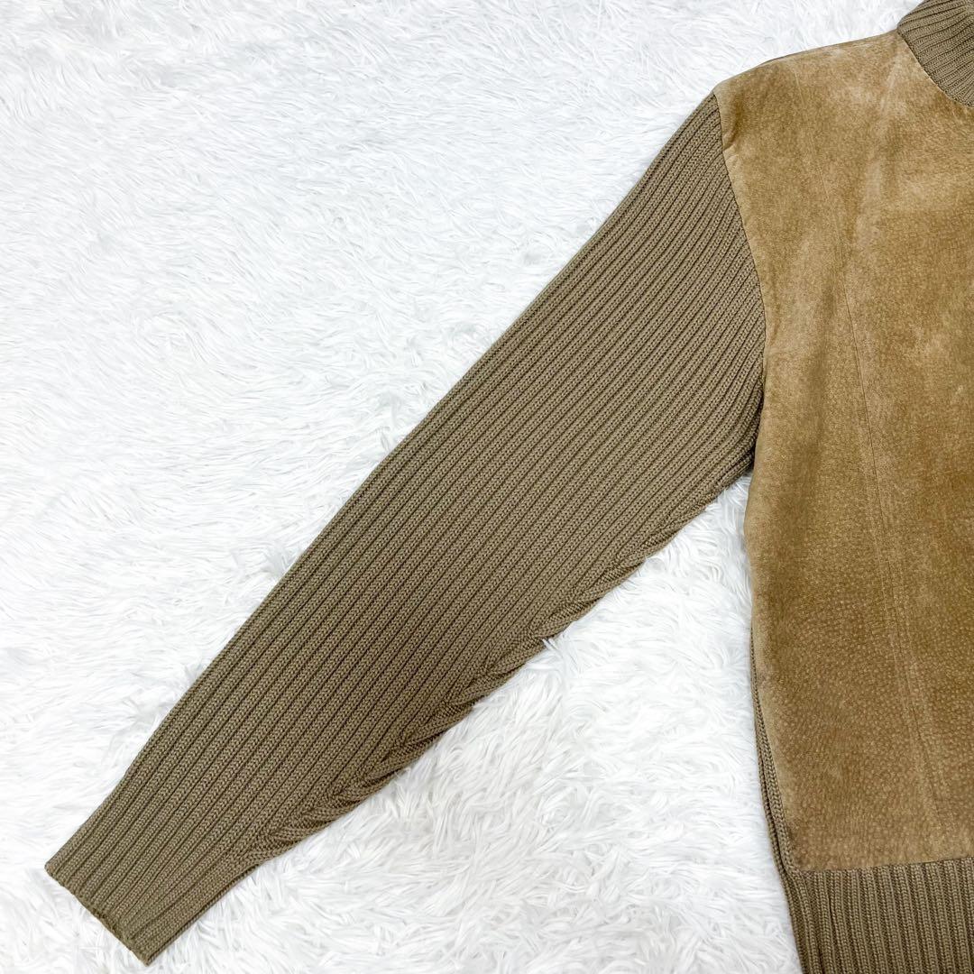 超希少 美品 アディダス レザー ニット 切替 ジャケット メタルロゴ 00s