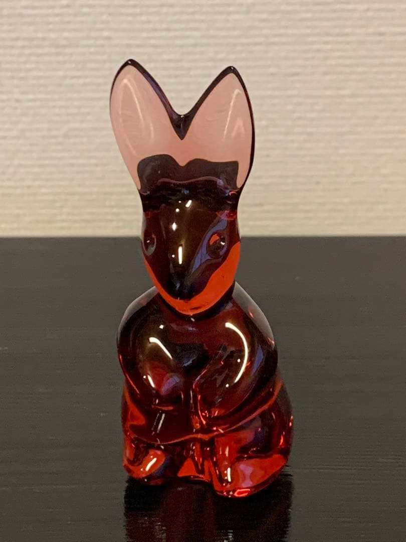 本日限定特別価格♪美品/Baccarat クリスタル　可愛い赤いラビット☆
