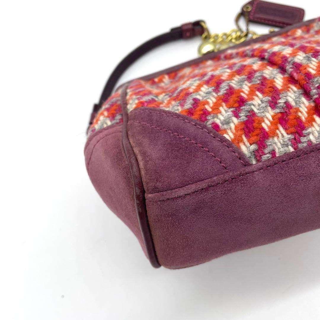 バッグ Coach handbag with clasp turnlock tweed