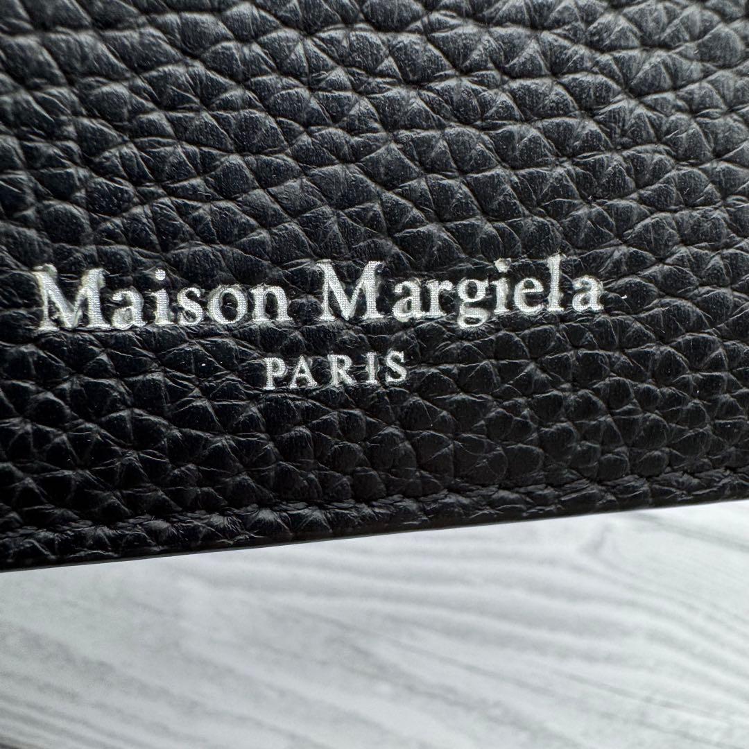 【美品】メゾンマルジェラ 4ステッチ マネークリップ レザー ブラック