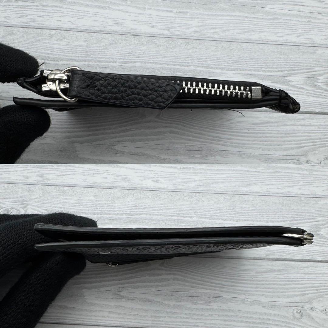 【美品】メゾンマルジェラ 4ステッチ マネークリップ レザー ブラック