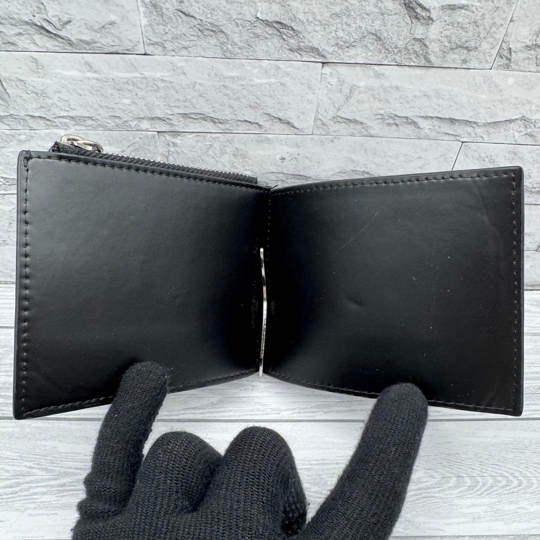 【美品】メゾンマルジェラ 4ステッチ マネークリップ レザー ブラック