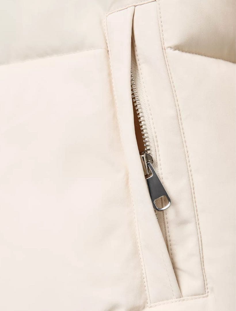 【ZARA】ザラ L フェイクシープスキンフード付き撥水ウィンドブレーカー 白