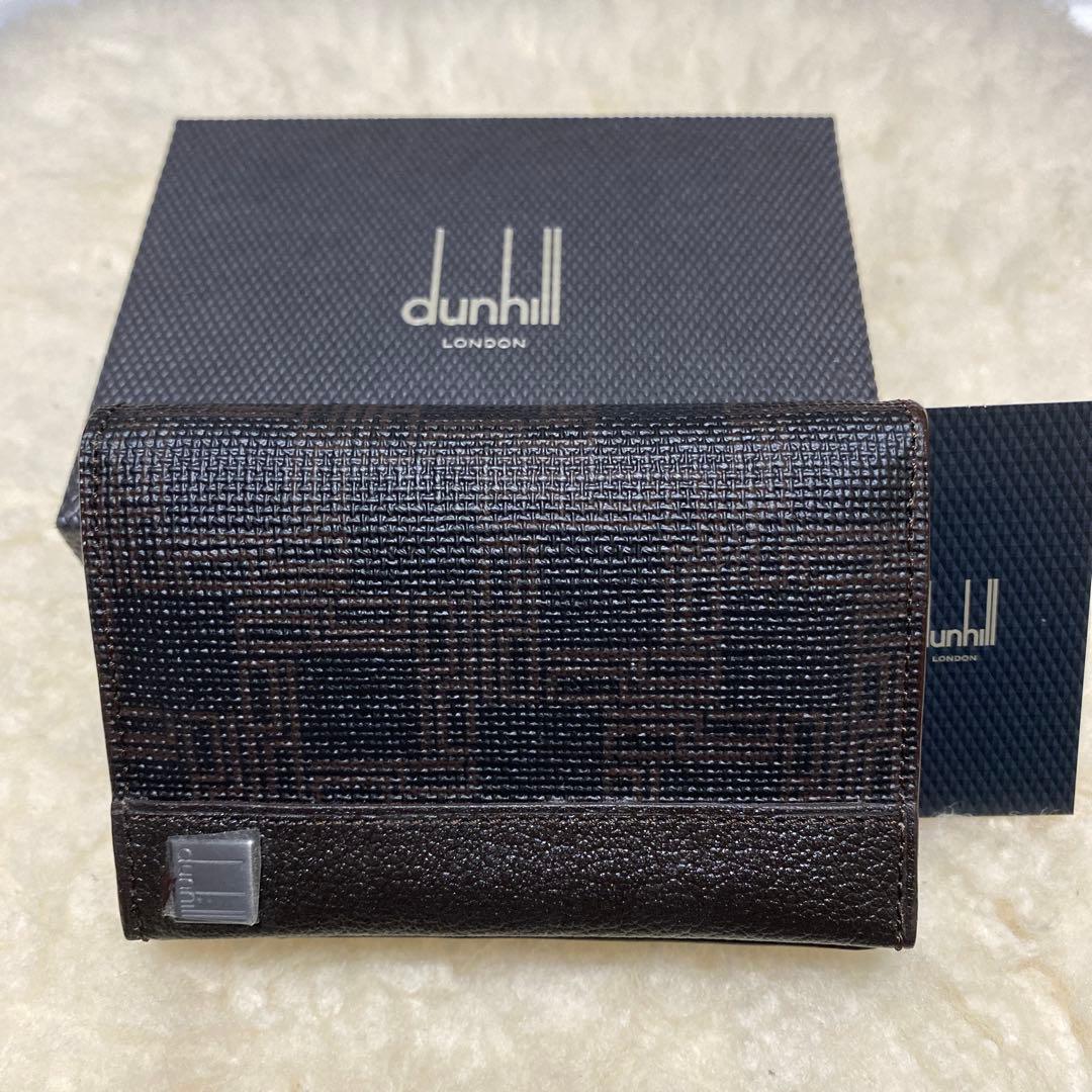 未使用　ダンヒル　dunhill　名刺入れ　カードケース　ブラウン　PVCレザー