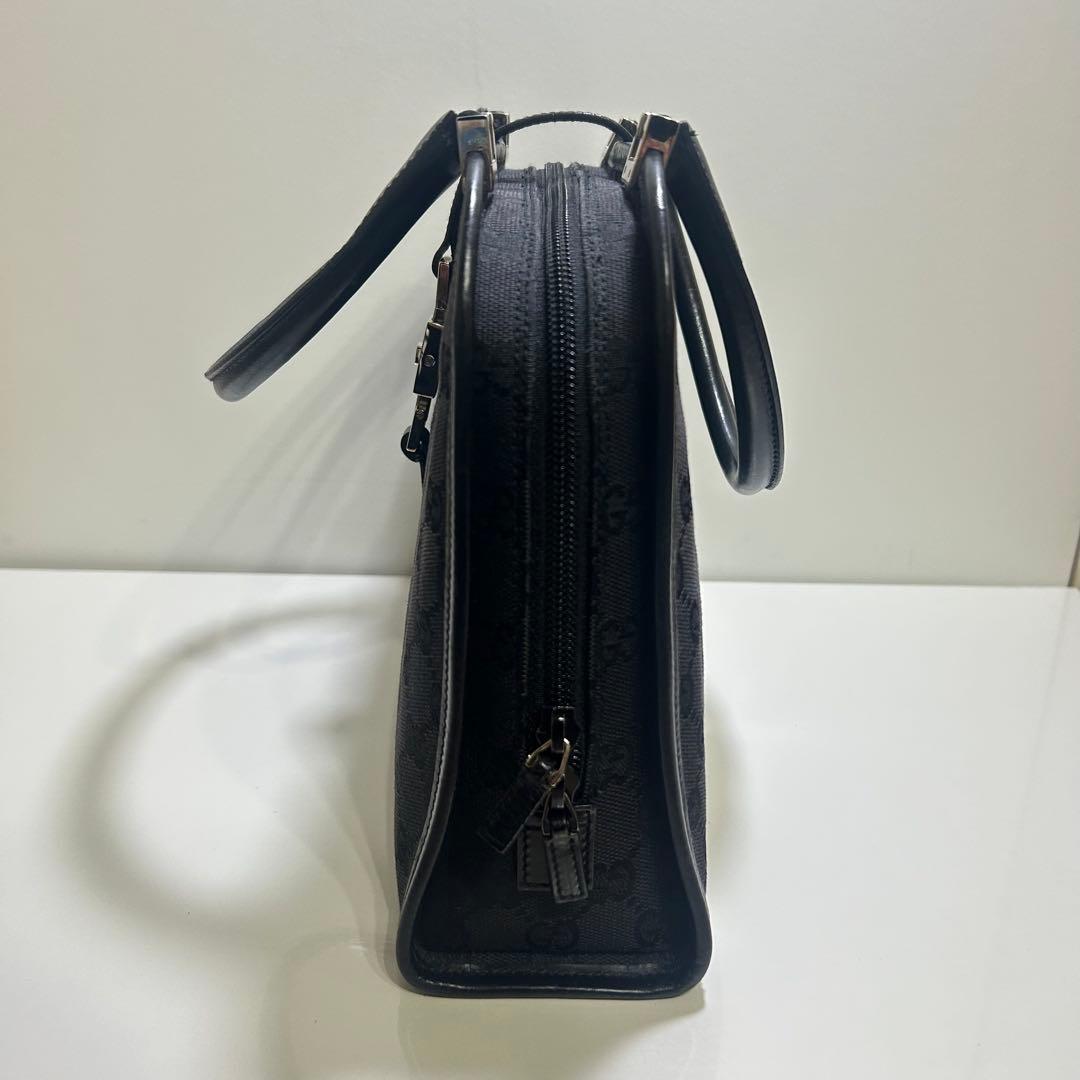 GUCCI グッチ ハンドバッグ キャンバス ジャッキー 金具 保存袋付き 黒