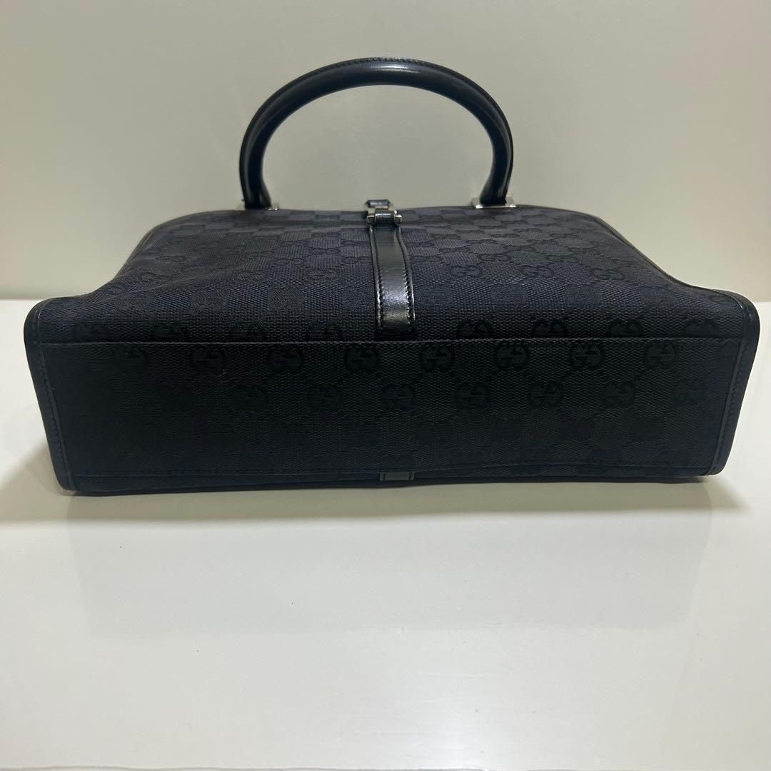 GUCCI グッチ ハンドバッグ キャンバス ジャッキー 金具 保存袋付き 黒