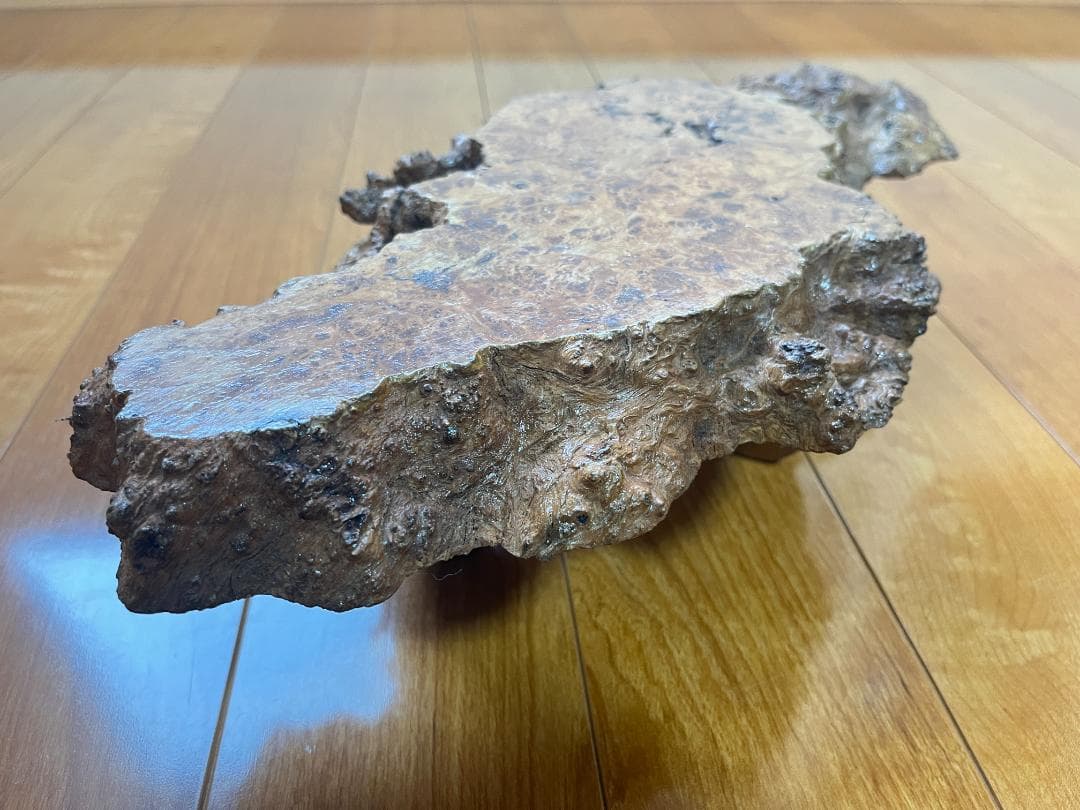 【天然一枚板】飾り台 盆栽台 花瓶台 座卓 足付き 大小2枚セット【光沢仕上げ】