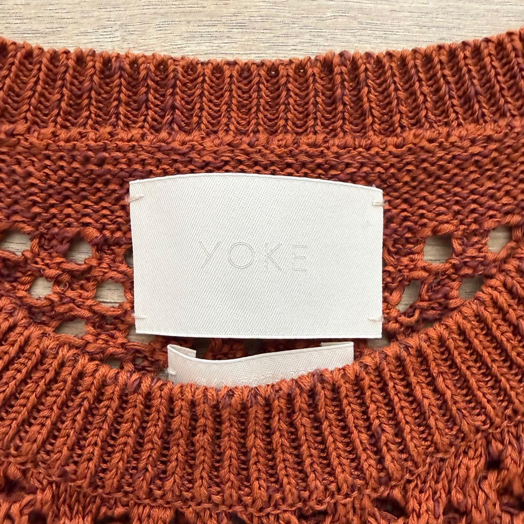 【最終値下げ】22SS YOKE MESHED KNIT CREWNECK