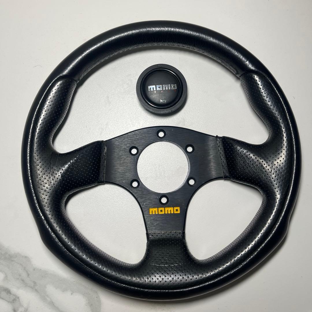 momo ステアリング 黒 レザー φ28 280mm TEAM 小径 モモステ