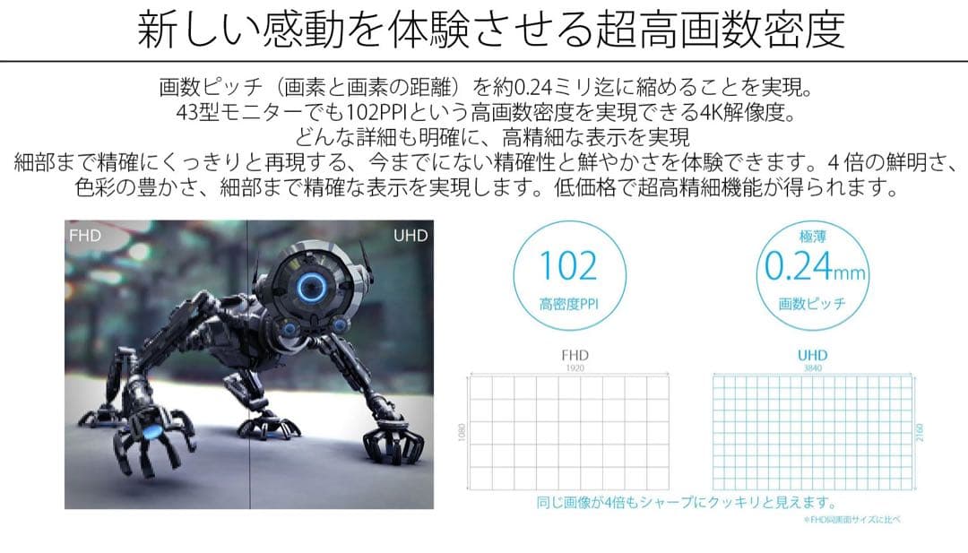 即日受渡❣️全国送料込JAPANNEXT 43インチ 大型 モニター4K新品未使用