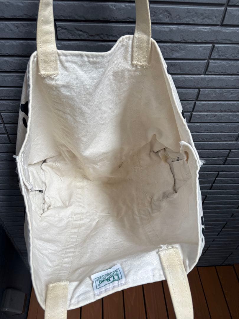 90s llbean トートバッグ　Lサイズ　足跡
