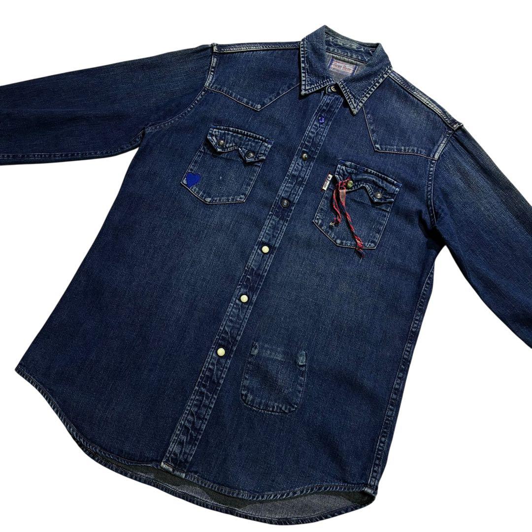 BLUE BLUE ウエスタン デニムシャツ M リメイク インディゴ 日本製