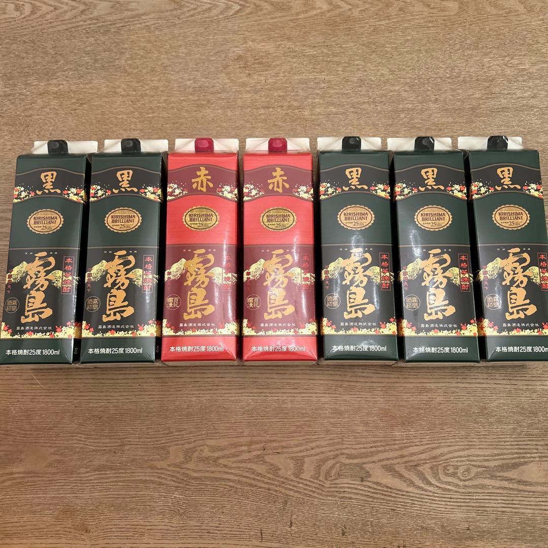 黒霧島1800ml 5本、赤霧島1800ml 2本　セット