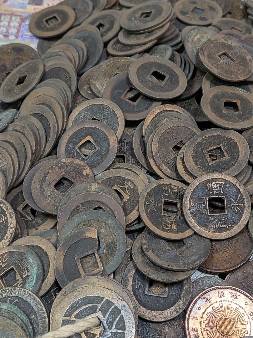 【古銭・旧紙幣・大量】天保通宝、寛永通宝、永楽通宝、銀貨・銅貨など 3.5kg
