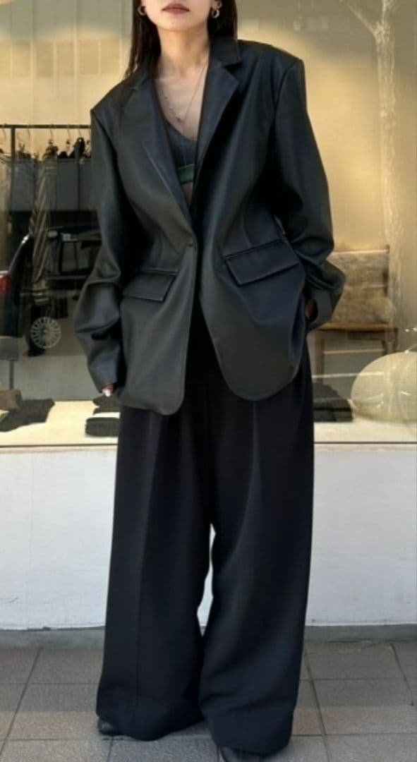 ☆未使用☆TODAYFUL　トゥデイフル　黒 エコレザーテイラージャケット38