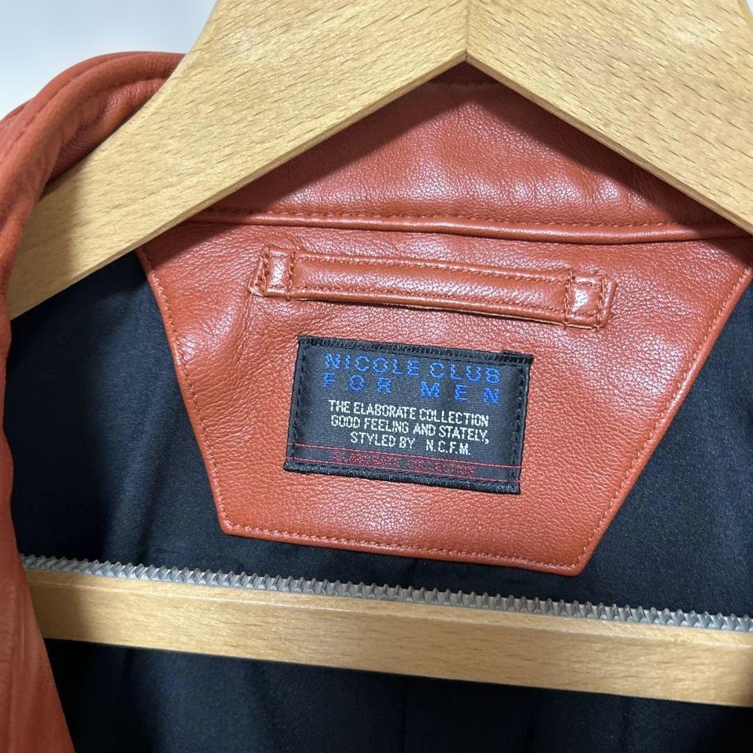 NICOLE CLUB FOR MEN ラムレザーシングルライダージャケット