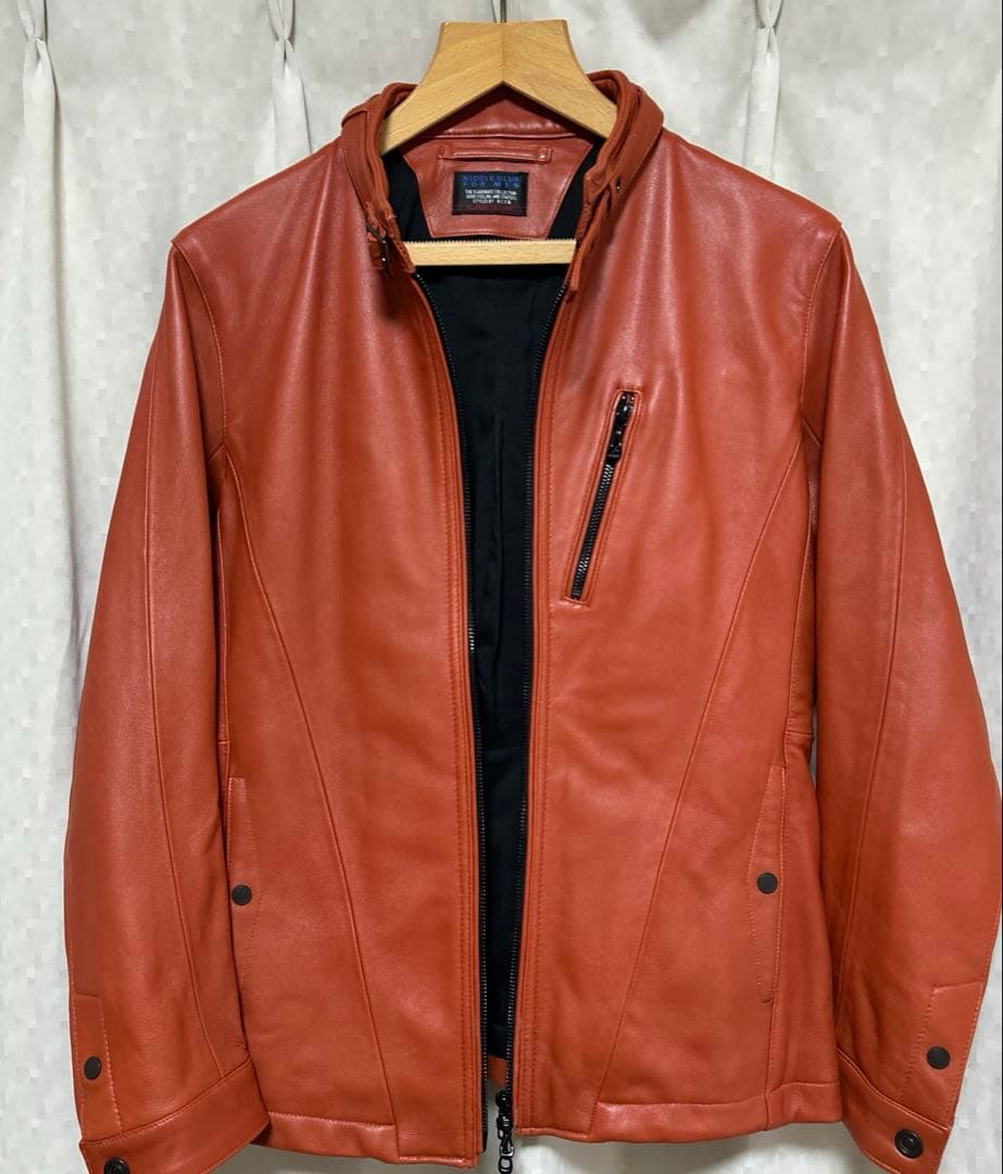 NICOLE CLUB FOR MEN ラムレザーシングルライダージャケット