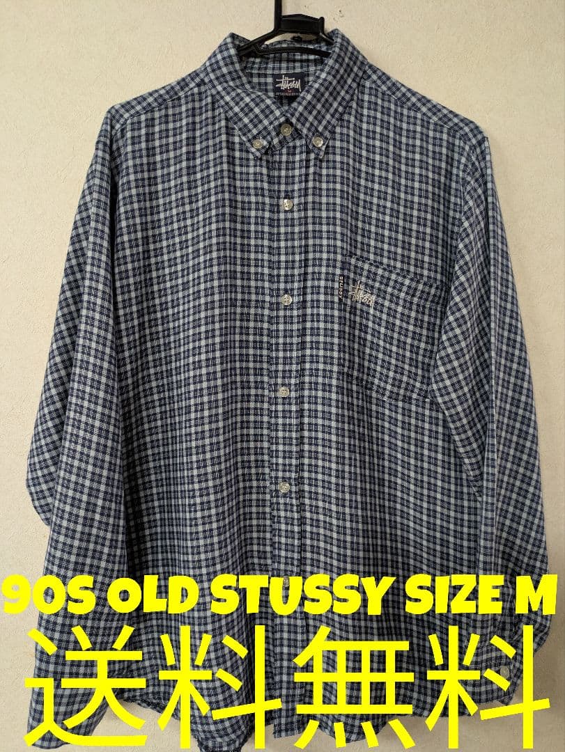 ル*ー様 激熱 90s 紺タグ STUSSY ステューシー 刺繍 ボタンダウンシ