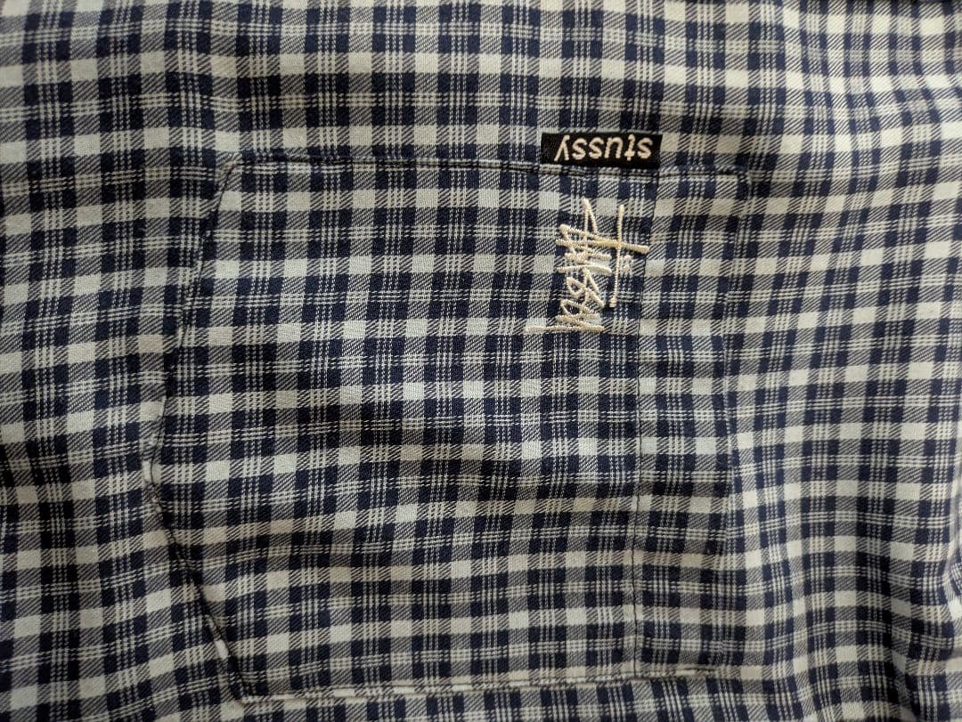 ル*ー様 激熱 90s 紺タグ STUSSY ステューシー 刺繍 ボタンダウンシ