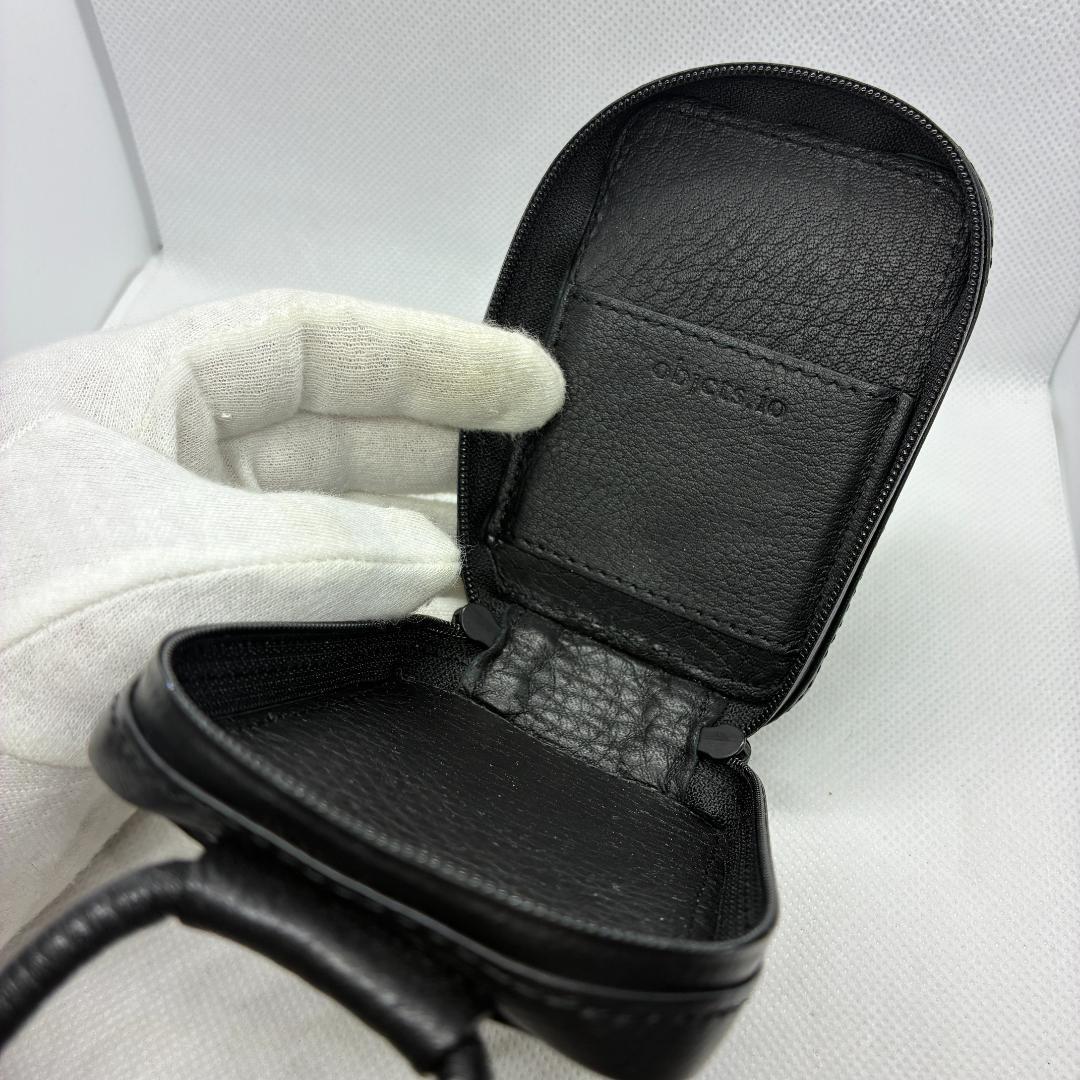 objcts.io 土屋鞄　マイクロバッグ ブラック レザーストラップ付 黒