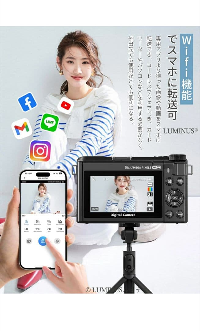 デジタルカメラ 8k 8800画素 18倍ズーム