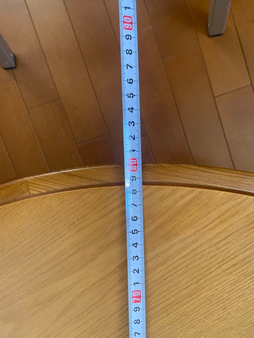 昭和レトロ系　円卓四つ折りちゃぶ台折りたたみ 直径　80×高さ36