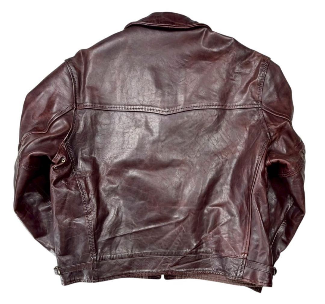 ビッグサイズ エアロレザー 馬革 ホースハイド ハイウェイマン チェリー 44