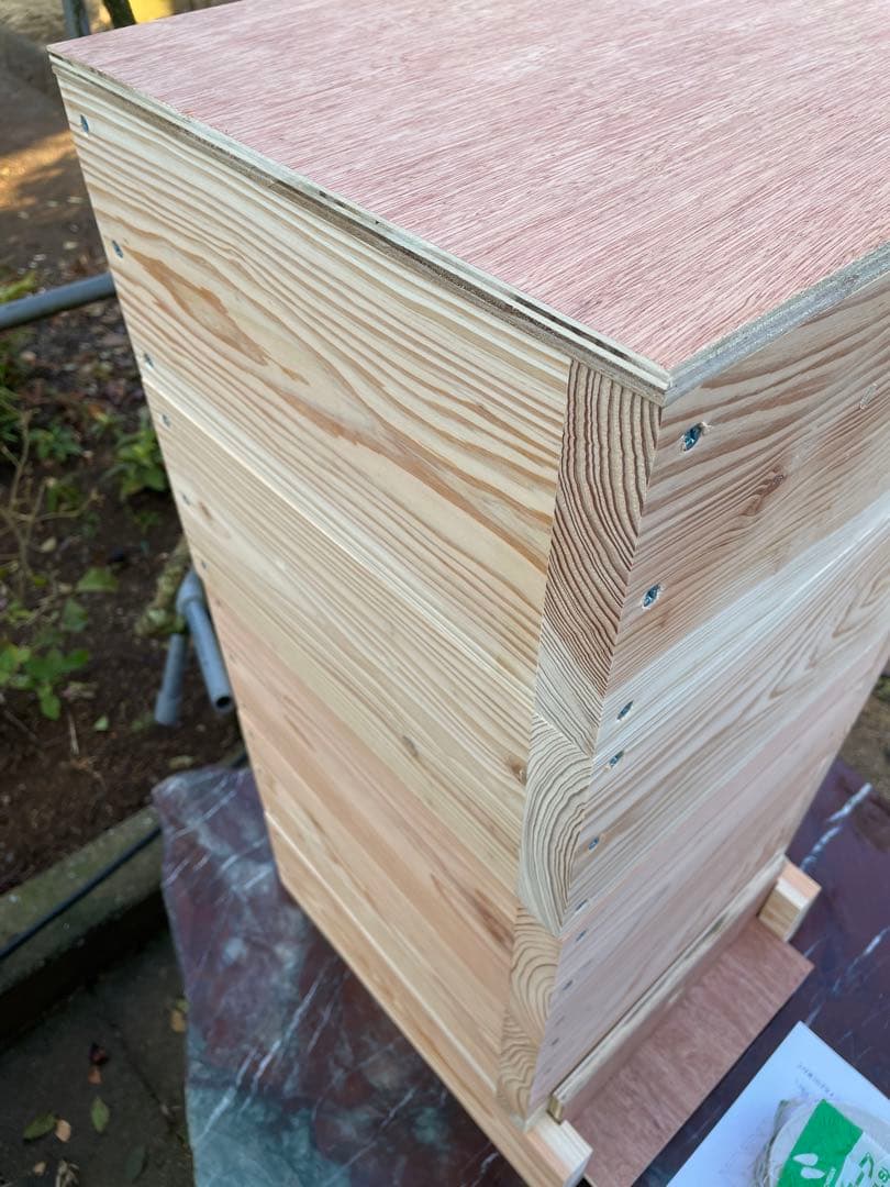 日本蜜蜂重箱式巣箱ハニーズハウス！五段スノコセット！送料無料！