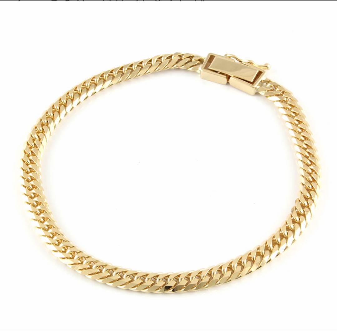 喜平　18k 11g ６面W 17cm 保証書付　ブレスレット　k18 金