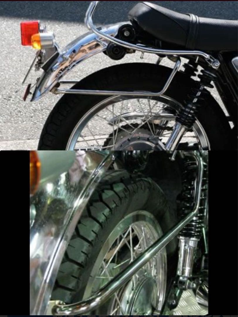 SR400 シムズクラフト クラシカルフェンダー サイドバッグサポートバー