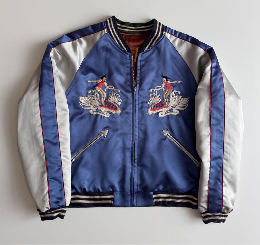 ビンテージ・ヴィンテージ品★テーラー東洋ハワイHawaii刺繍スカジャンM