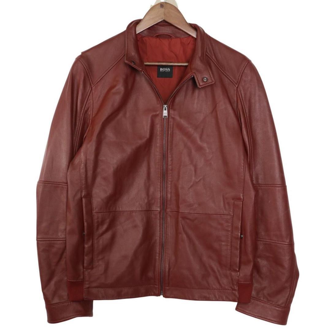 HUGO BOSS ヒューゴボス 羊革 ラムレザージャケット 48 XL メンズ