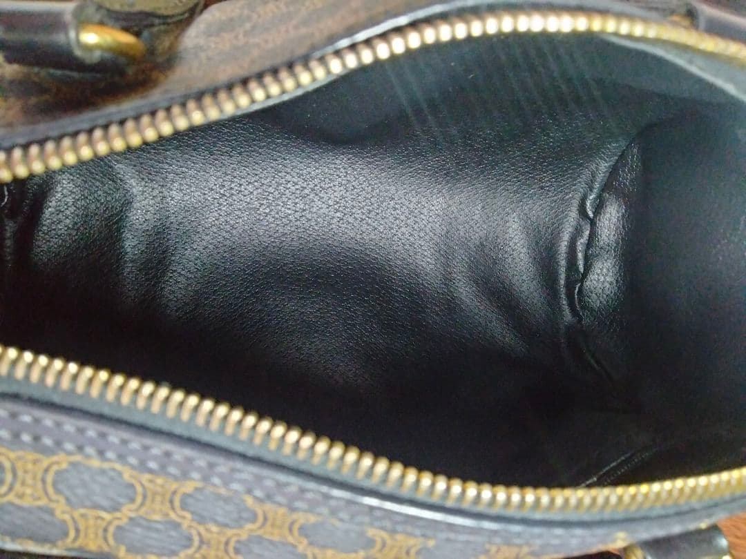 セリーヌ マカダム ブラゾン柄 円筒型 ブラウン レア 希少 美品 匿名配送