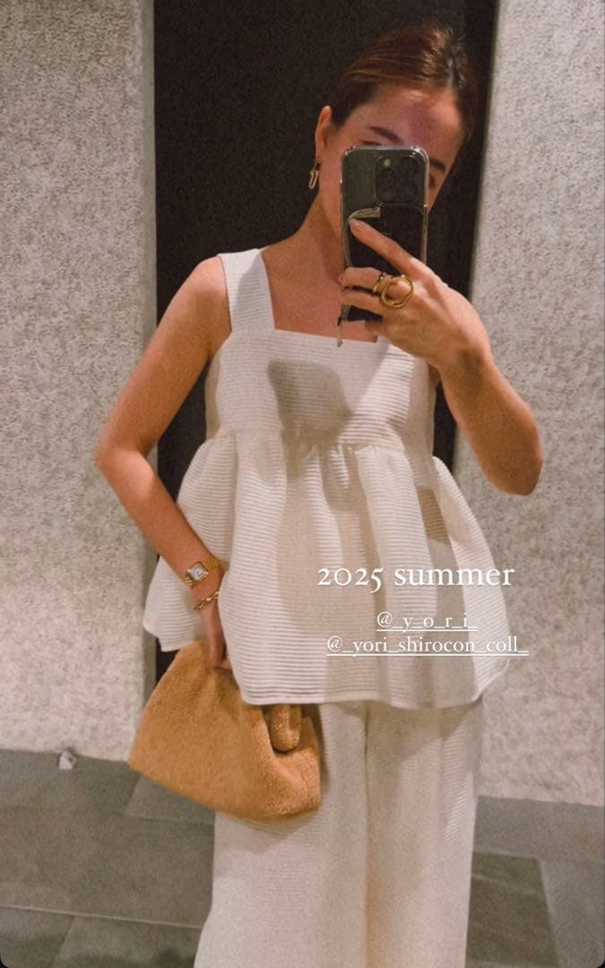 新品未使用♡shiroconシアーボーダーフレアキャミ 34♡yori ヨリ