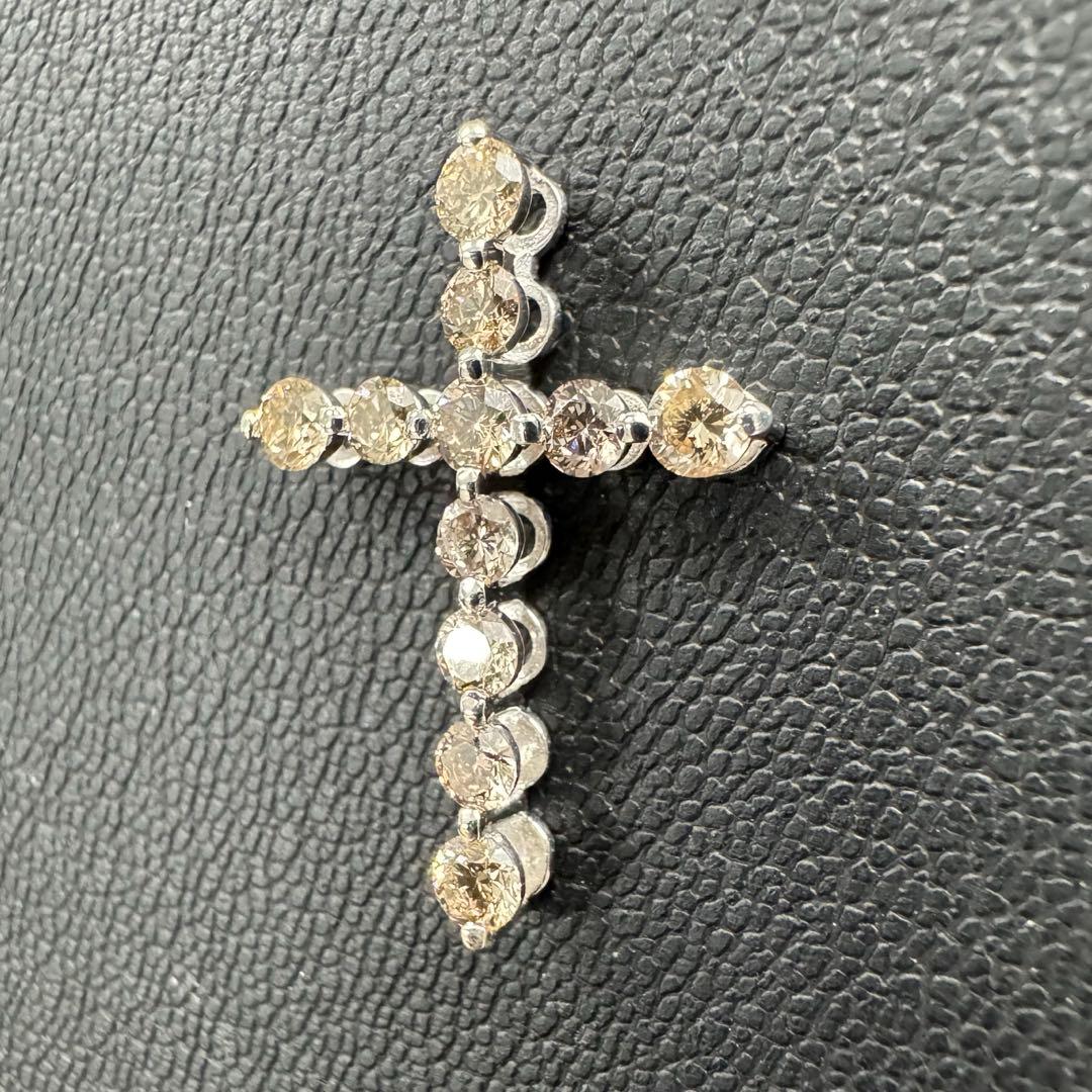 《新品未使用》K18WG ダイヤモンド1ctクロストップ（ダイヤモンド鑑別書付）