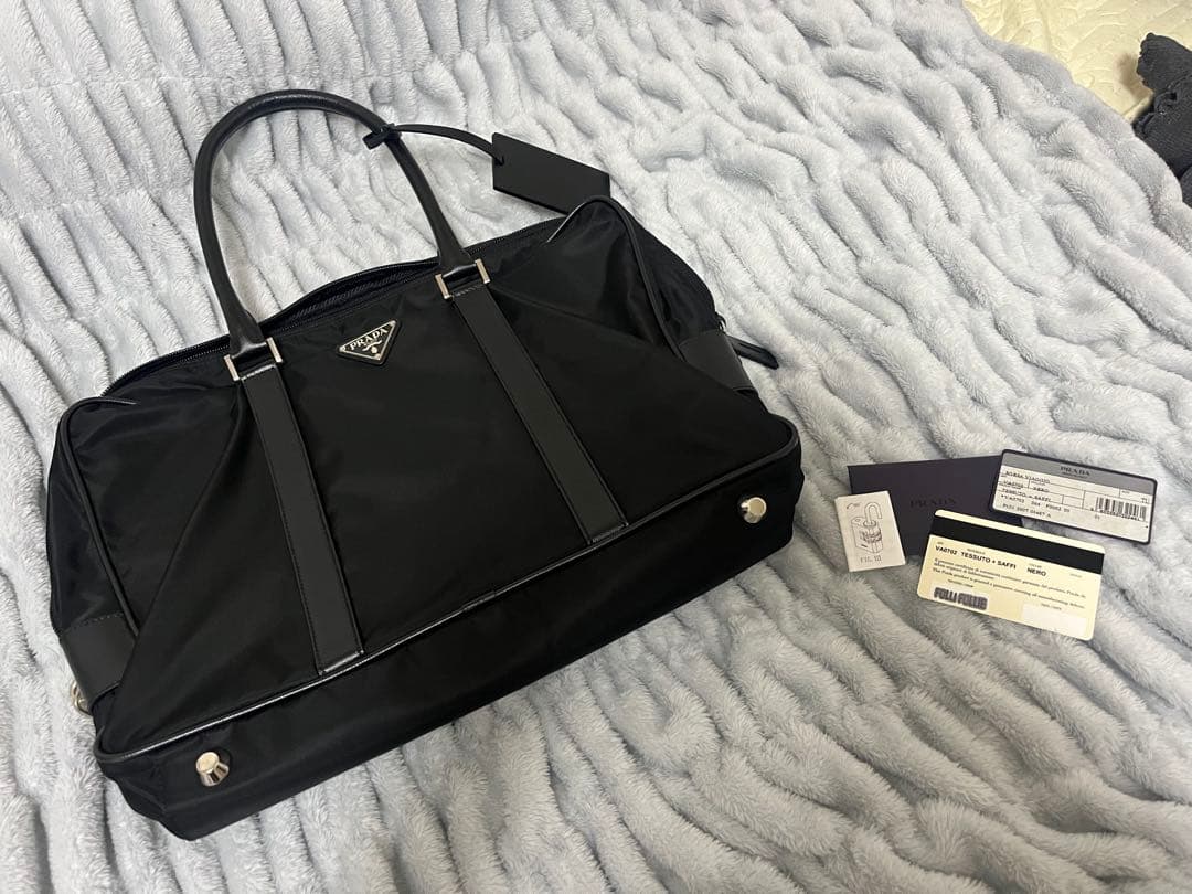 PRADA プラダ ビジネスバッグ カバン ナイロン レザー 黒