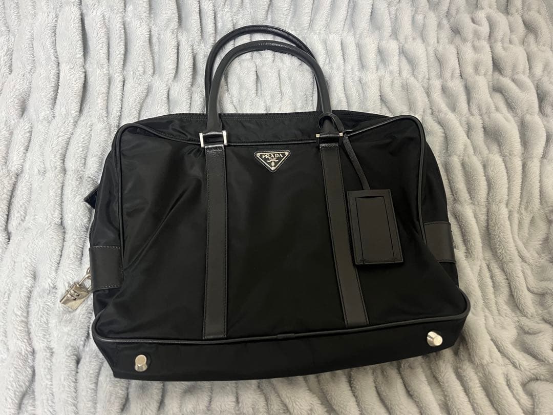 PRADA プラダ ビジネスバッグ カバン ナイロン レザー 黒