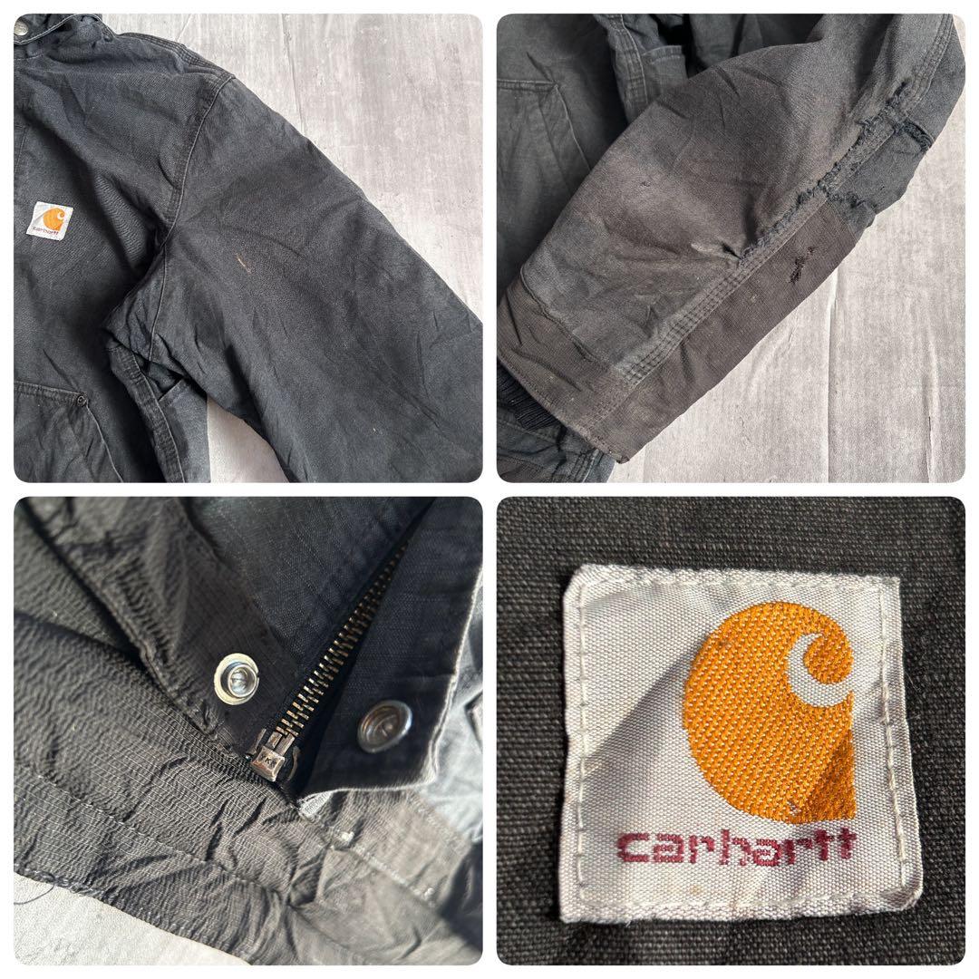 O448 Carhartt フルスイング ダックジャケット L 短丈 黒系