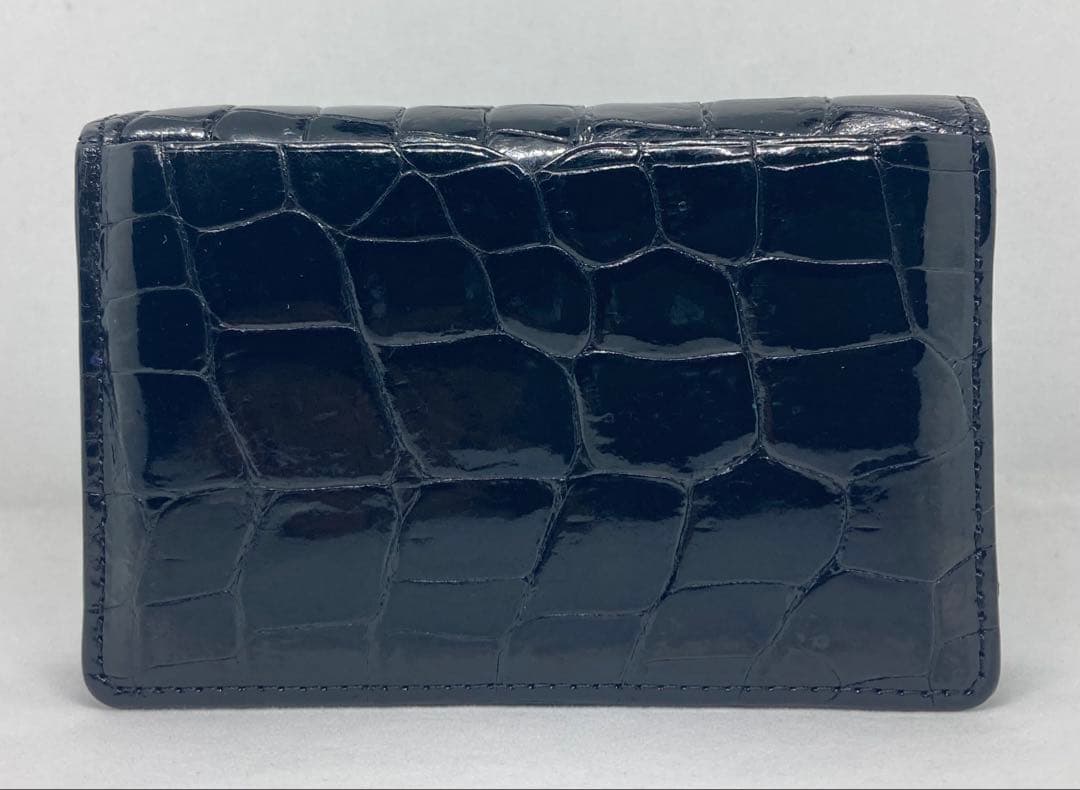 池田工芸 クロコダイル カードケース ブラック/ブルー