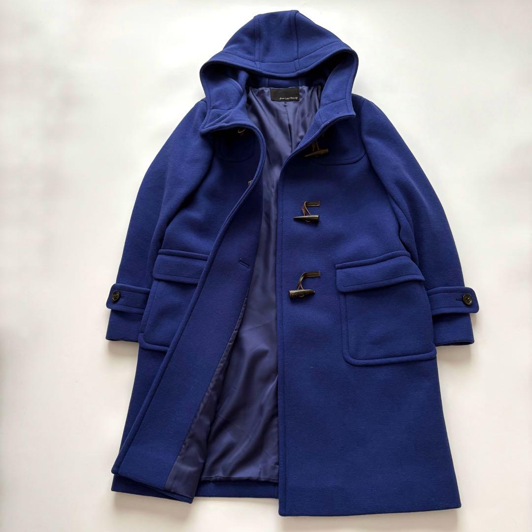 美品　グリーンレーベルリラクシング　ダッフルコート　ロイヤルブルー　ウール　42