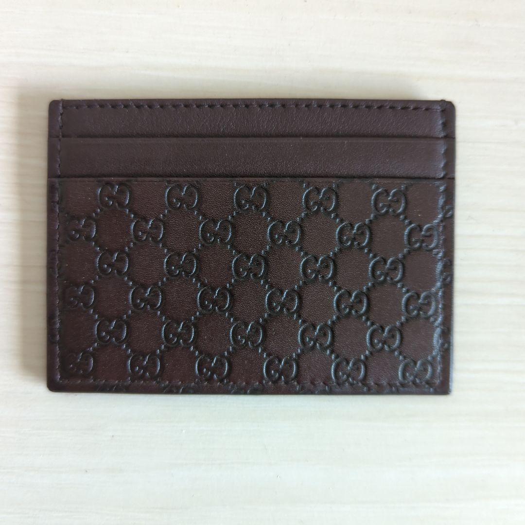 ブラウンレザー GGパターン 名刺入れ