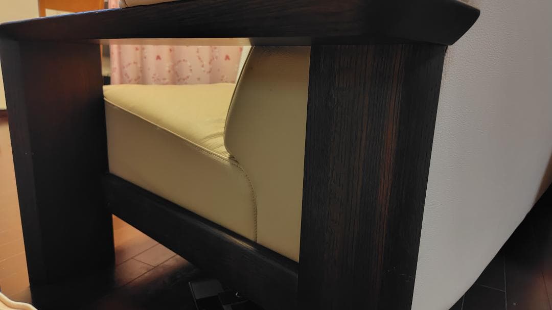 カリモク家具 2.5人掛けソファー ダンテ ベージュ 合成皮革 幅1550mm