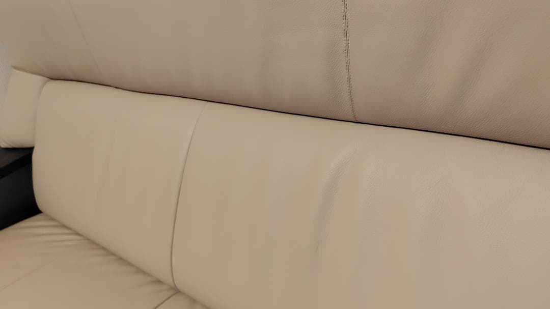 カリモク家具 2.5人掛けソファー ダンテ ベージュ 合成皮革 幅1550mm