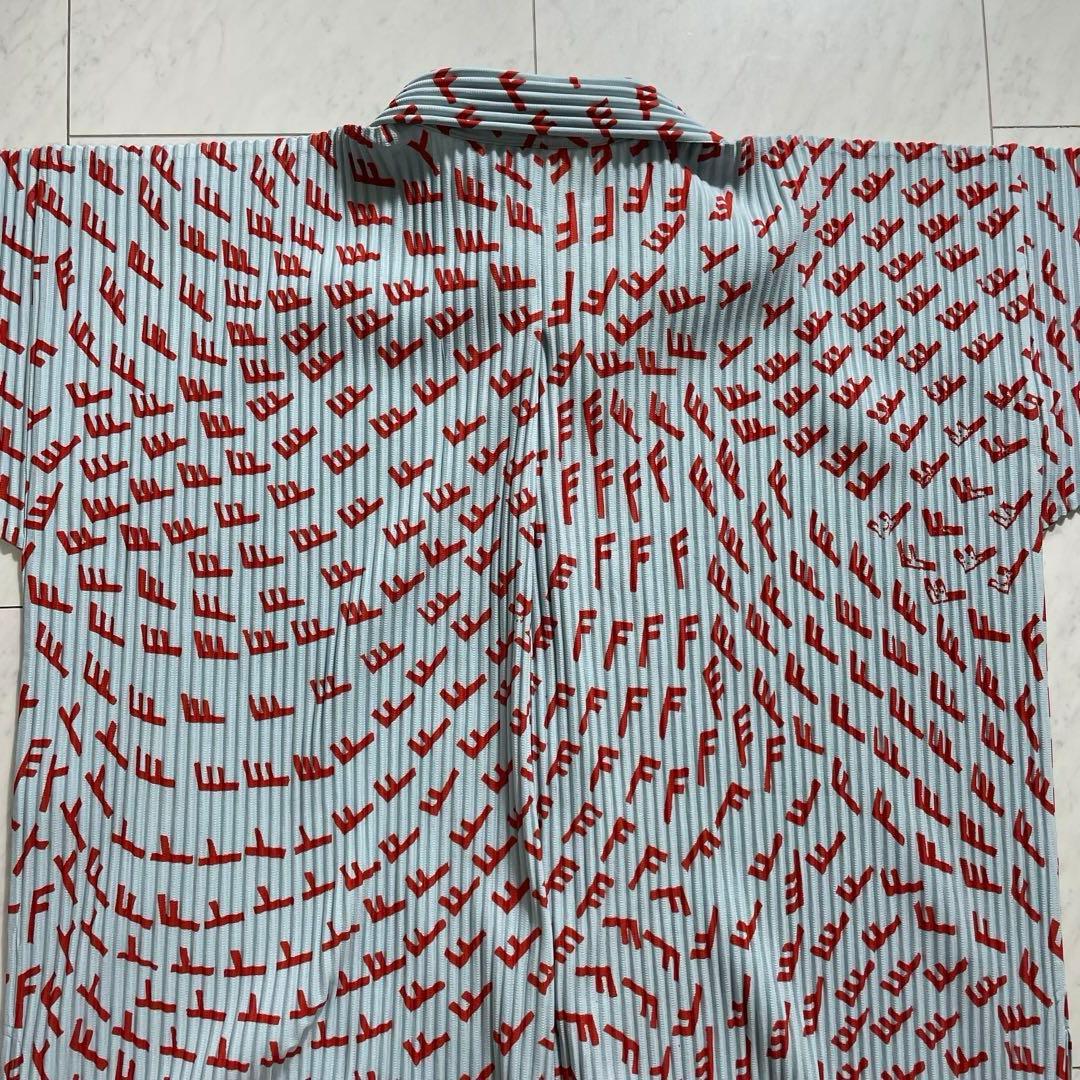 オムプリッセ イッセイミヤケ オープンカラーシャツ 開襟 プリーツ 総柄 2